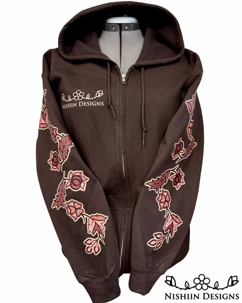 Zip Up Hoodie - Brown
