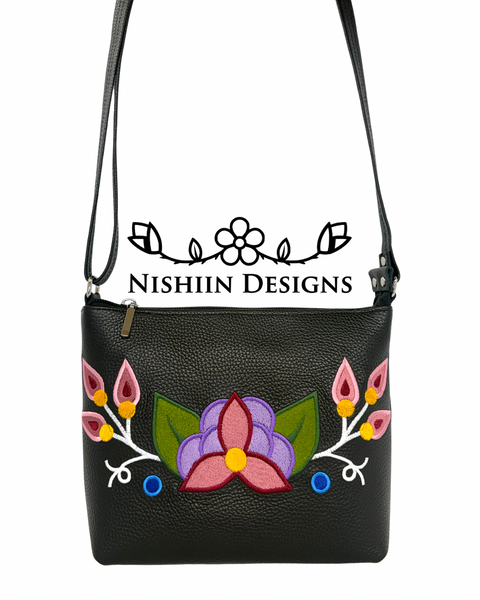 4. Nishiin Designs Cross Body Purse - Black Italian Leather