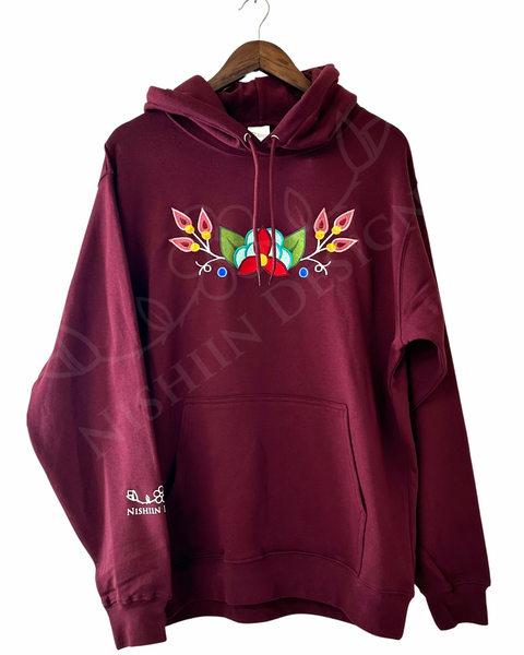 Nishiin Designs Hooded Sweatshirt in Burgundy