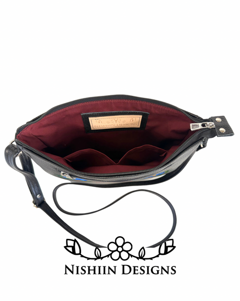 Nishiin Designs Cross Body Purse - Black Italian Leather
