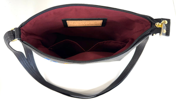 Handmade Black Italian Leather Nishiin Designs Cross Body Purse