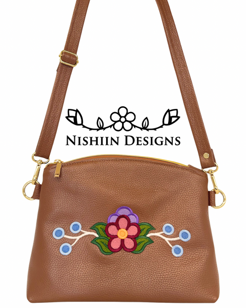 Nishiin Designs Cross Body Purse - Cognac Italian Leather