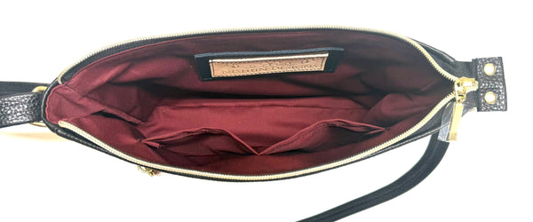 9. Nishiin Designs Cross Body Purse - Black Italian Leather Cross Body