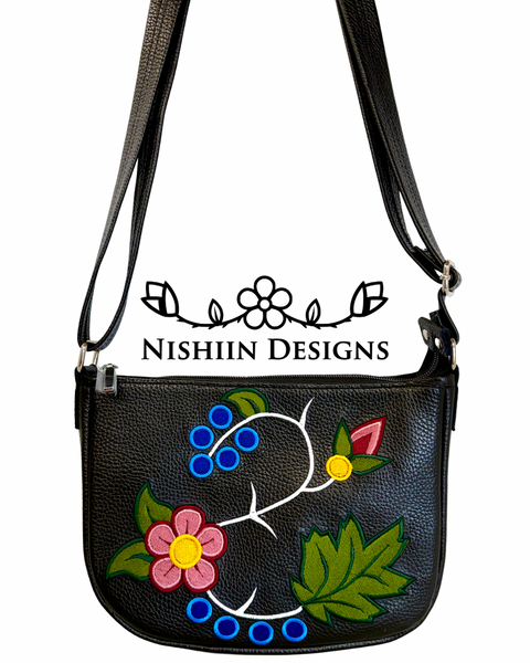 Nishiin Designs Cross Body Purse - Black Italian Leather