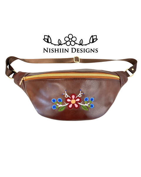 Nishiin Designs Leather Cross Body/Waist Bag (Single Zipper Pull)