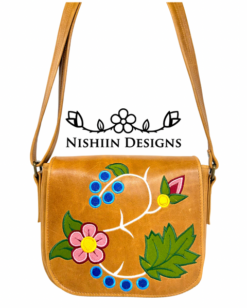 11. Nishiin Designs Messenger Style Cross Body Purse - Cognac Leather