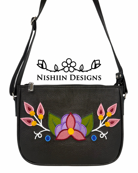 1. Nishiin Designs Cross Body Purse - Black Italian Leather