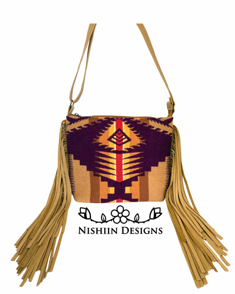 Handmade Pendleton Wool & Leather Nishiin Designs Cross Body Purse