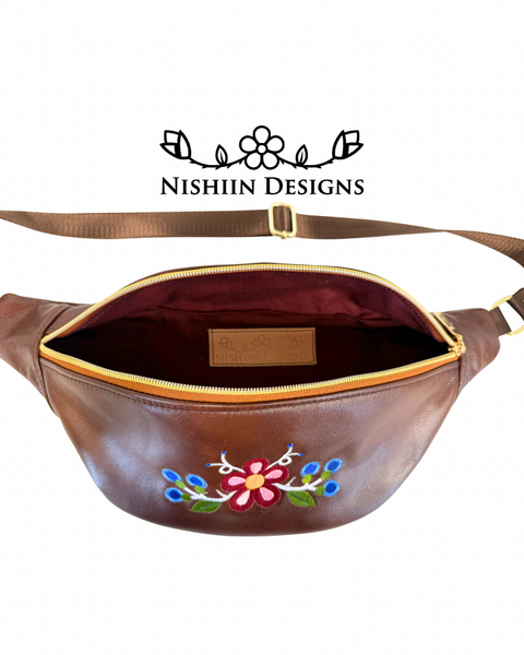 Nishiin Designs Leather Cross Body/Waist Bag (Single Zipper Pull)