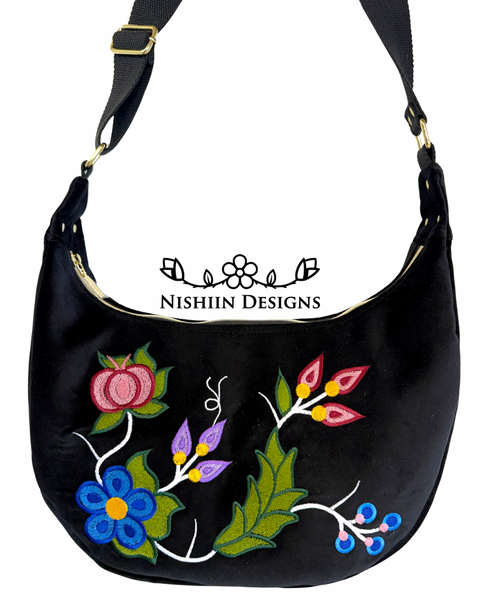 Black Velveteen Nishiin Designs ‘Hobo’ Cross Body Purse