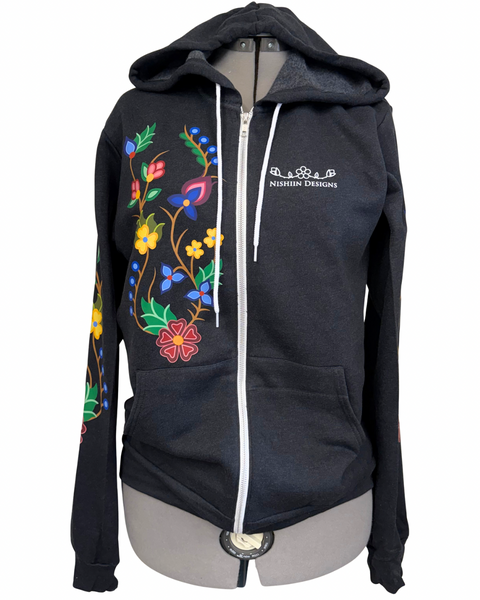 Nishiin Designs Full Zip Hoodie in Heather Black