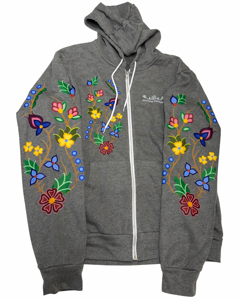 Nishiin Designs Full Zip Hoodie in Deep Heather