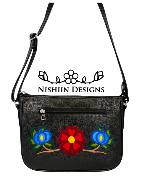 Nishiin Designs Cross Body Purse - Black Italian Leather