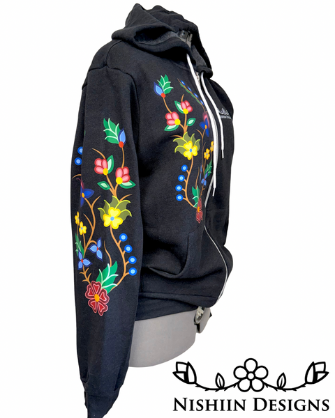 Nishiin Designs Full Zip Hoodie in Heather Black