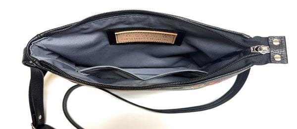 1. Nishiin Designs Cross Body Purse - Black Italian Leather