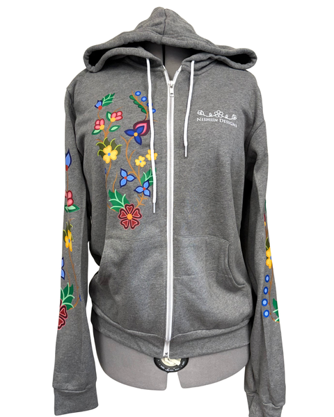 Nishiin Designs Full Zip Hoodie in Deep Heather