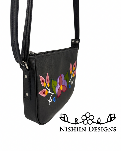 Nishiin Designs Cross Body Purse - Black Italian Leather