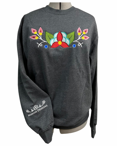 Nishiin Designs Crewneck Sweatshirt in Dark Heather Grey