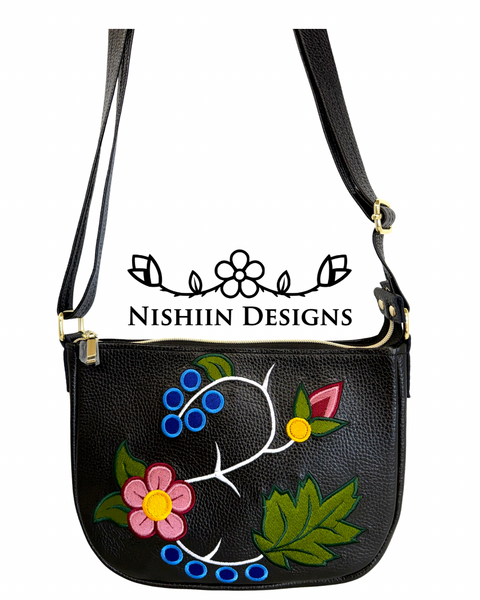 Nishiin Designs Cross Body Purse - Black Italian Leather