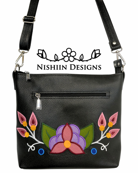 Nishiin Designs Cross Body Purse - Black Italian Leather