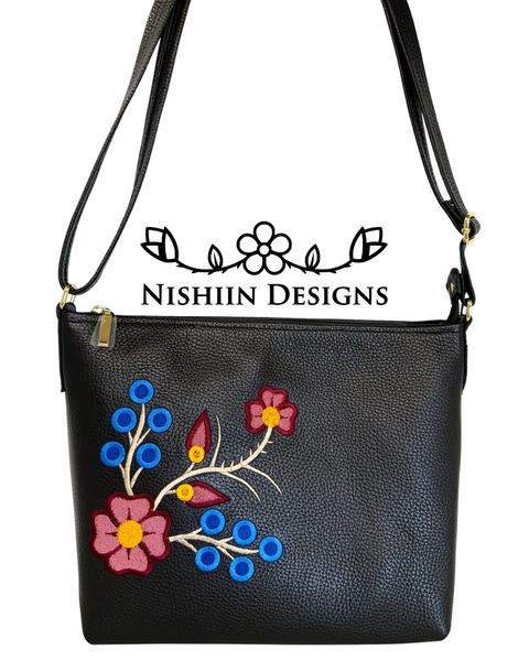 Handmade Black Italian Leather Nishiin Designs Cross Body Purse