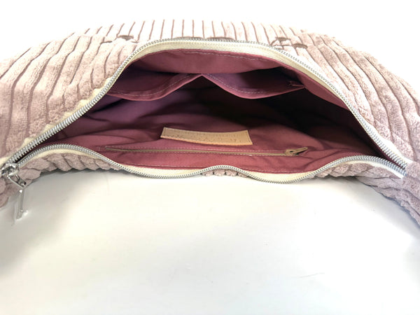 Nishiin Designs Slouchy Cross Body Purse - Rose Blush Corduroy