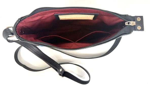 8. Nishiin Designs Cross Body Purse - Black Italian Leather Cross Body