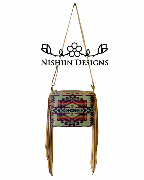 Handmade Pendleton Wool & Leather Nishiin Designs Cross Body Purse
