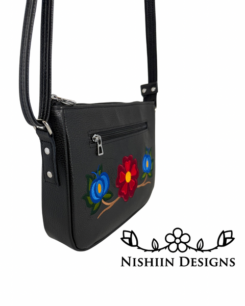 Nishiin Designs Cross Body Purse - Black Italian Leather