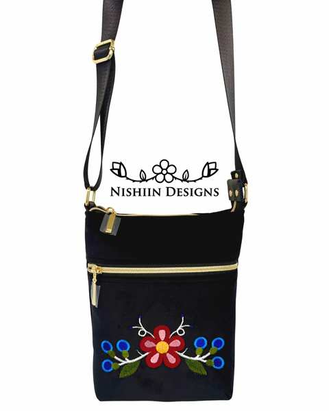 Nishiin Designs Cross Body Purse - Black Velveteen