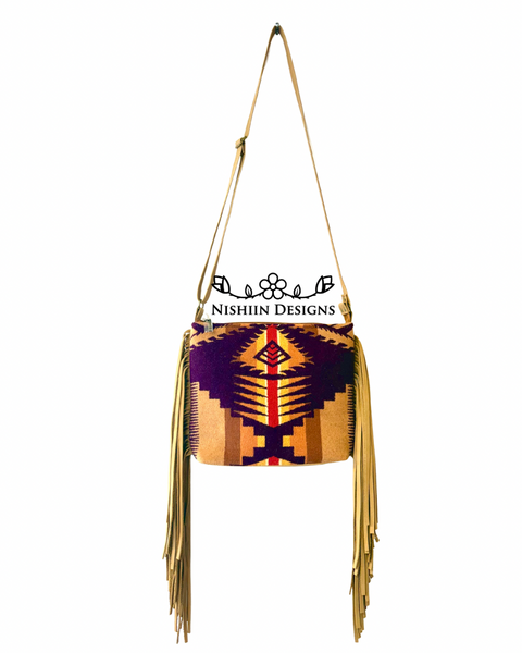 Handmade Pendleton Wool & Leather Nishiin Designs Cross Body Purse