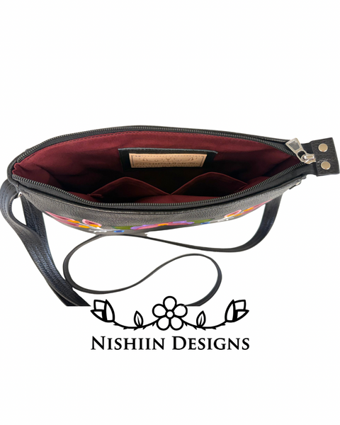 Nishiin Designs Cross Body Purse - Black Italian Leather