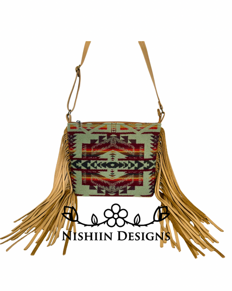 Handmade Pendleton Wool & Leather Nishiin Designs Cross Body Purse
