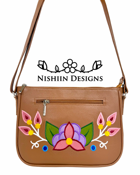 7. Nishiin Designs Cross Body Purse - Camel Italian Leather Cross Body