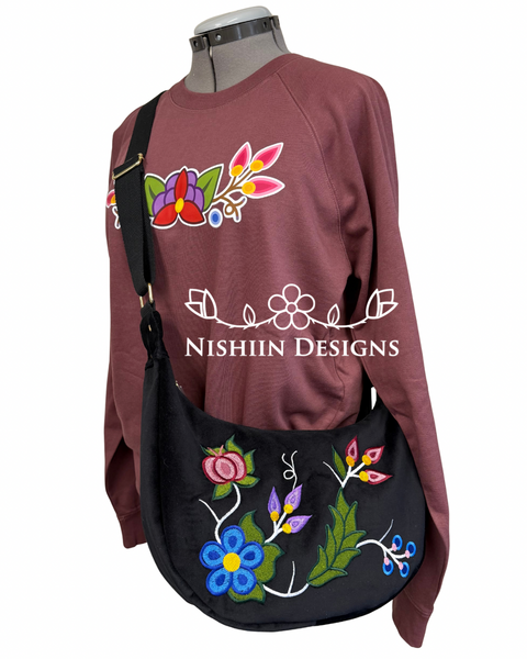 Black Velveteen Nishiin Designs ‘Hobo’ Cross Body Purse