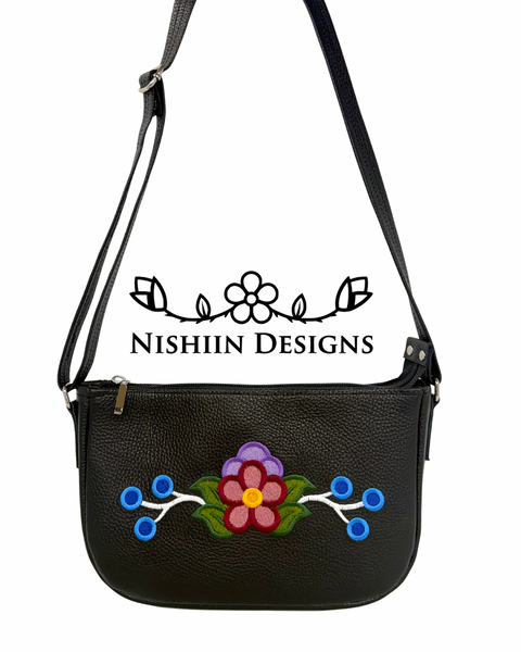 8. Nishiin Designs Cross Body Purse - Black Italian Leather Cross Body