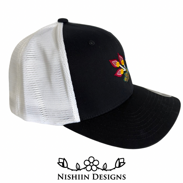 Nishiin Designs 110 Flex Fit Baseball Cap - Snap Back in Black/White