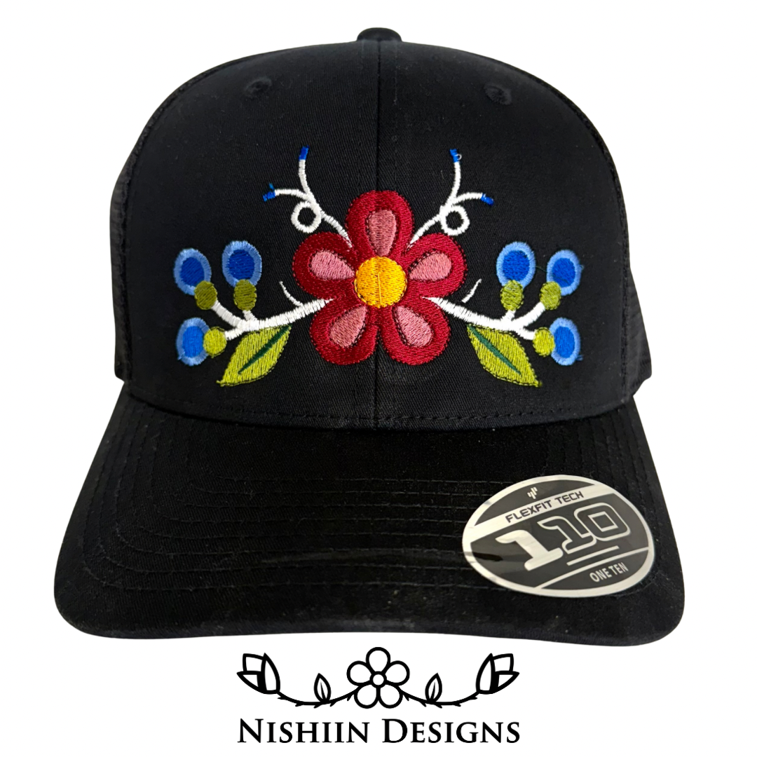 Nishiin Designs 110 Flex Fit Baseball Cap - Snap Back in Black