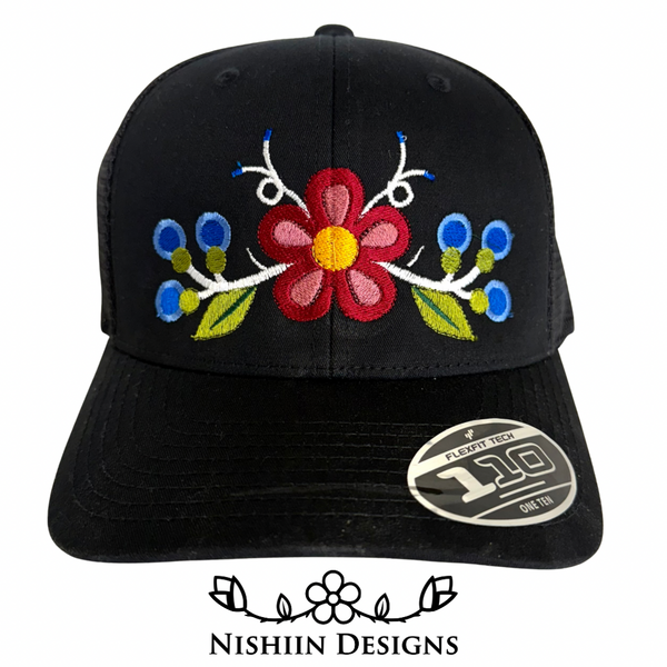 Nishiin Designs 110 Flex Fit Baseball Cap - Snap Back in Black