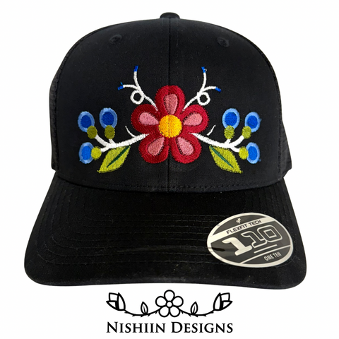 Nishiin Designs 110 Flex Fit Baseball Cap - Snap Back in Black