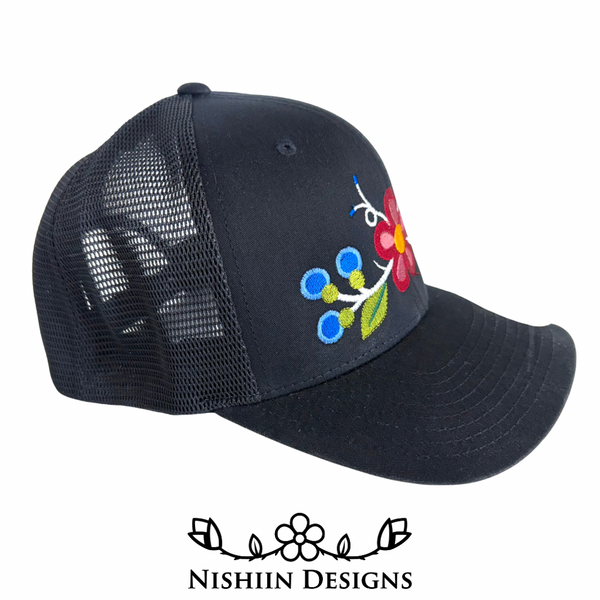Nishiin Designs 110 Flex Fit Baseball Cap - Snap Back in Black
