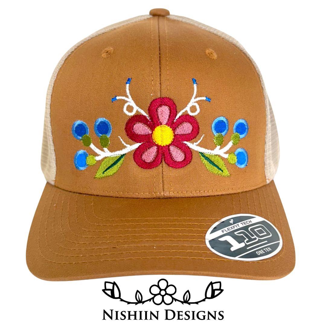 Nishiin Designs 110 Flex Fit Baseball Cap - Snap Back in Tan