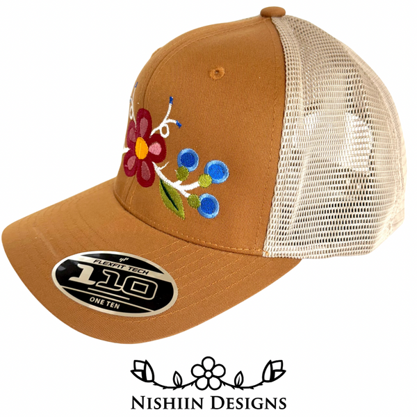 Nishiin Designs 110 Flex Fit Baseball Cap - Snap Back in Tan