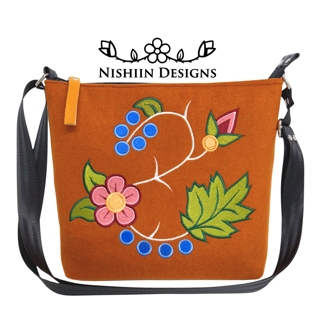 Nishiin Designs Cross Body Purse - Tan/Black Strap