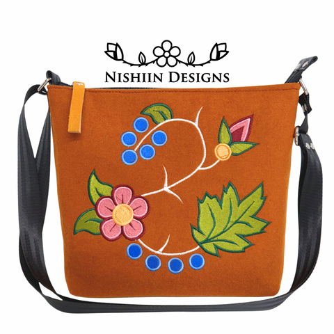 Nishiin Designs Cross Body Purse - Tan/Black Strap