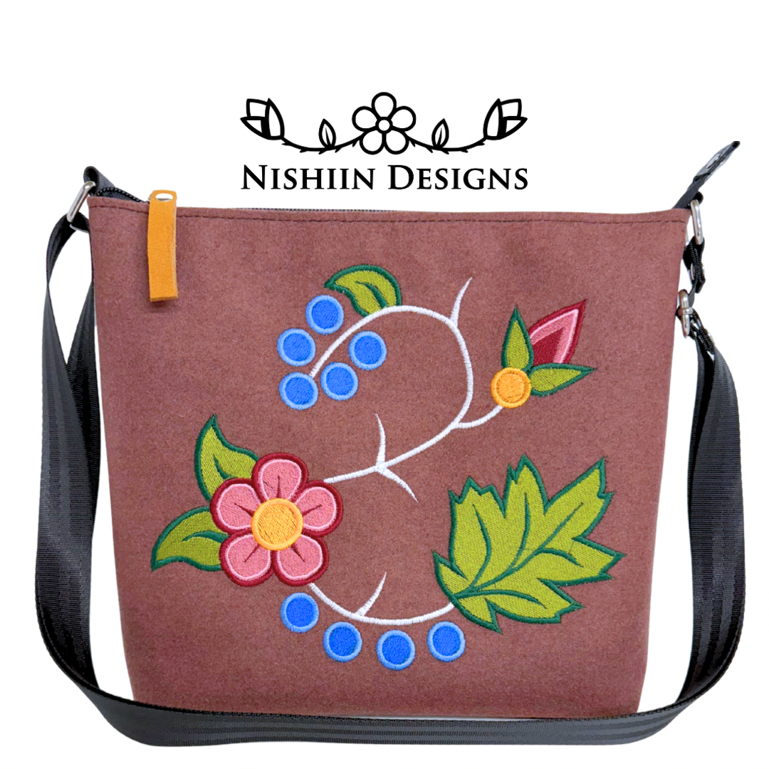 Nishiin Designs Cross Body Purse - Mauve/Black Strap